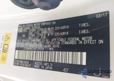 2017 Lexus Nx 200T z USA, uszkodzony, nr VIN JTJBARBZ2H2129506